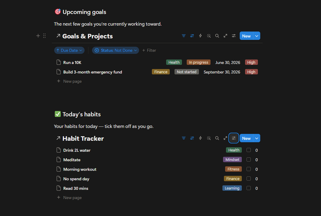 Ultimate Life Dashboard - Notion Template